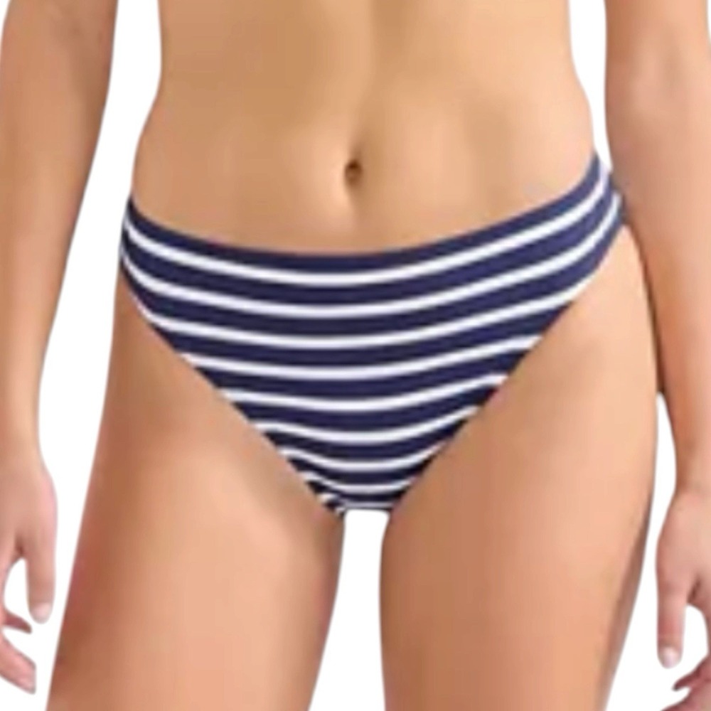 Tommy Bahama Coastline Stripe Hipster Bikini Swim Bottom Medium Navy White